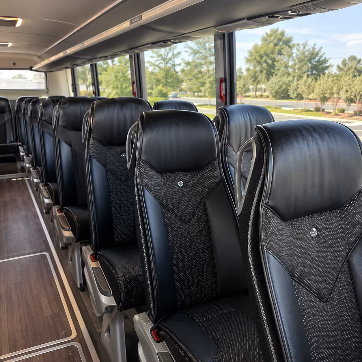 billings charter bus interior